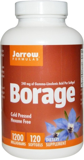 [BRSWIGT5AQIA22DI] Jarrow Formulas Borage 1200 mg - 120 Softgels - Highest Potency Source of GLA - Supports Skin Health & Immune Function - Support for Mild PMS Discomfort - Up to 120 Servings
