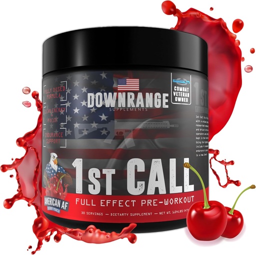 [BRSROGD6B4ARQAYY] DownRange 1st Call Pre Workout Powder, Preworkout for Men and Women, Amino Acid Beta Alanine, Caffeine & More for Pump, Energy and Focus Support, 30 Servings (Cherry Punch)