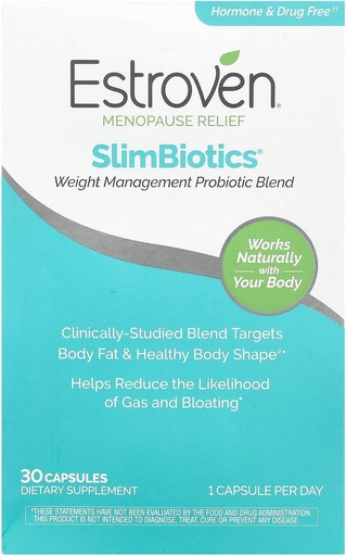 [BRSROCYKCMHGOHLA] Estroven SlimBiotics, Weight Management Menopause Supplements for Women, 30 Capsules, B Vitamins to Support Metabolic Health, Probiotics for Digestive Health to Provide Gas & Bloating Relief
