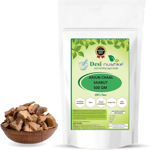 [BRSROZQKOINBGA3U] Arjun Ki Chaal 100% Pure | 500GM | Arjun Chaal | Arjun Bark | Arjuna Tree Bark - Raw | Helps to Decrease Bad Cholesterol
