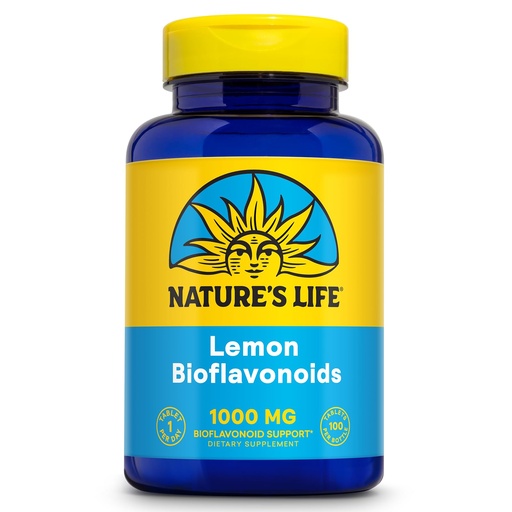 [BRSWIYT3OMABEGA5] Nature's Life Lemon Bioflavonoids 1000mg - Citrus Bioflavonoids Supplement with Hesperidin and Rutin - Antioxidant and Cellular Support, Vitamin C Absorption - 60 Day Guarantee, 100 Serv, 100 Tablets