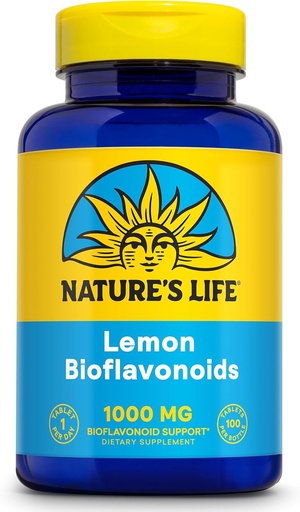 [BRSWIYT3OMABEGA5] Vida da natureza Limão Bioflavonoides 1000mg - Citrus Bioflavonoides Suplemento com Hesperidina e Rutina - Antioxidante e Suporte Celular, Vitamina C Absorção - 60 Dia Garantia, 100 Serv, 100 Comprimidos
