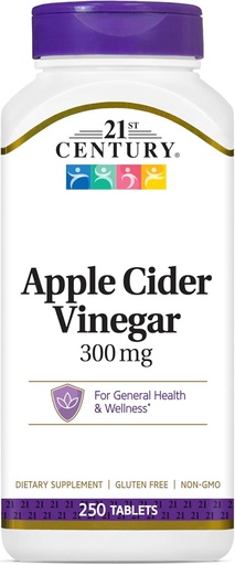 [BRSWIAATBEBBEAI3] 21st Century Apple Cider Vinegar 300mg Tablets, 250 Count