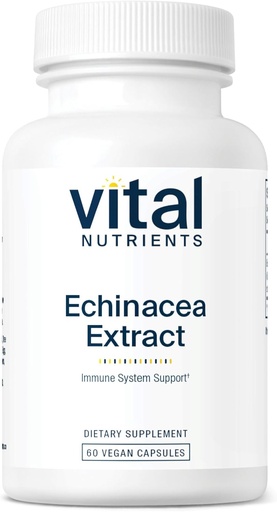 [BRSWIZ3RBMIWY2LC] Vital Nutrients Echinacea extract 1000mg | Vegan Echinacea Immune Support Supplement | Gluten, Dairy, Soy Free | Non-GMO | 60 kapsulak