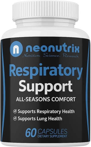 [BRSWGFAEPIFBOALF] Lung Detox Cleanse Supplement for Bronchial velvære og naturlig respiratorisk støtte for sigarettrøykere - Vegetarvennlig Nasal Decongestant- 60 Kapsler - laget av Neonutrix-Non-GMO
