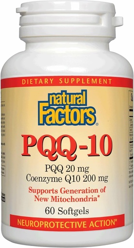 [BRSWIHQFBR4QY23C] Natural Factors, PQQ-10, Supports Energy and Healthy Aging, Dietary Supplement, 60 softgels (60 servings)