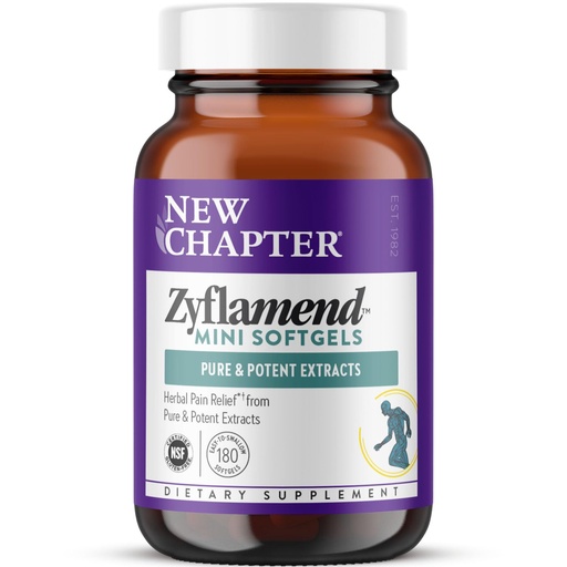 [BRSWIY34CF5RE2LY] New Chapter Zyflamend™ Mini Softgels, Joint Supplement & Herbal Pain Relief – with Turmeric, Ginger & Green Tea - for Healthy Inflammation Response, Mobility & Flexibility, 180 mini softgels