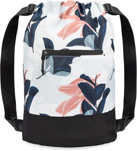 [BRSROAL6A4MWK3T7] Flex Cinch Drawstring Gym Bag for Women with Graphic Designs ← Durable Lightweight Gym Cinch Bags  para Gym Bag, Traveling y Overnights ← Navy/Coral - Guava Leaves