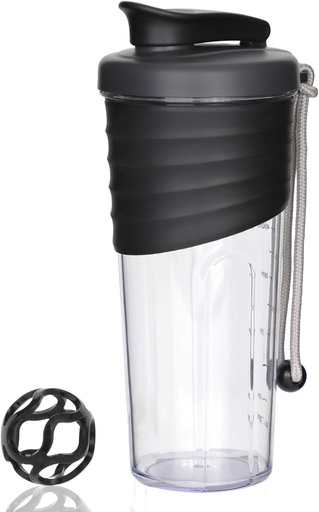 [BRSROCQDOAAWGDT6] Shaker Bottle for Protein Mixes, 24 oz, Protein Shaker Bottles with Whisk Ball, Mixer Bottle, Protein Bottle, Portable Pre Workout Whey Protein Drink Shaker Cup, Black