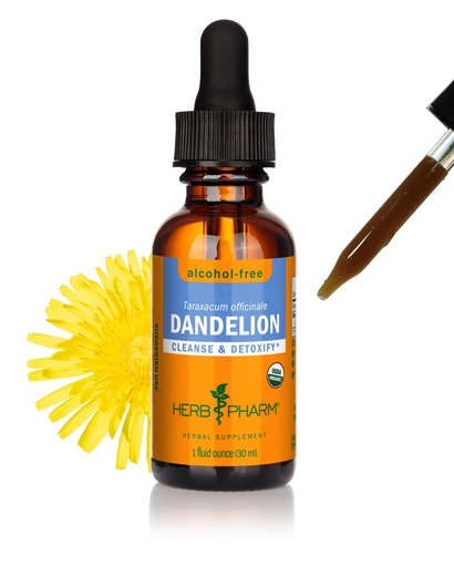 [BRSWIY37AEGGECTC] Herb Pharm Dandelion Alcohol Free Extract: Organic Dandelion Supplement, Glycerite, Fast-Absorbing, Cleansing & Detoxification Process Support, Vegan, Non-GMO, 1 oz*