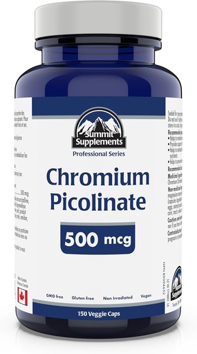 [BRSW2YA6OQBWMH3A] Summit Supplements, Chromium Picolinate 500 Mcg, 150 Veggie Caps, Professional Series