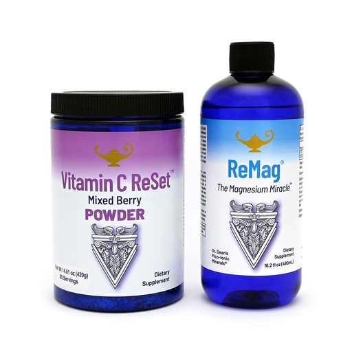 [BRSW2ZA6BMHRO3LL] RnA ReSet ReMag & Vitamin C Reset Bundle – Liquid Magnesium Supplement (16.2 Fl Oz) & Berry-Flavored Vitamin C Powder (14.81 Oz)