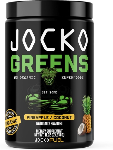 [BRSW22Q5DMPRQGTU] Jocko Fuel Daily Greens Powder - Polvere Premium Organic Greens Superfood per Gut Health, Digestione, Bloating, Supporto immunitario con Spirulina, Chlorella, enzimi digestivi, & Probiotics - 30 Serve