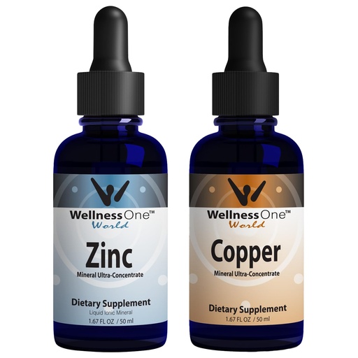 [BRSROBIFC57WMDY2] WellnessOne Ionic Liquid Zinc & Liquid Copper - Zinc-Copper Bundle to Support Immune System & Joint, Nerve & Bone Health - 1.67 fl oz Zinc & Copper Liquid Drops