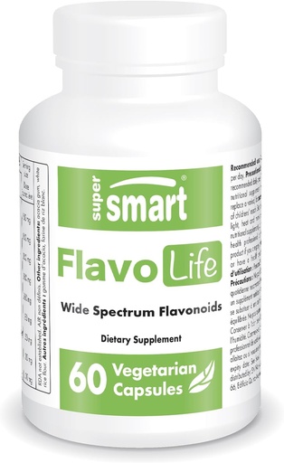 [BRSWYZQLOIMBUCLA] Supersmart FlavoLife (Flavonoid Complex Supplement) - med Luteolin, Myricetin, Fisetin, Rutin, Quercetin, EGCG, Apigenin, Hesperidin | Ikke-GMO & Glutenfri - 60 Vegetariske kapsler