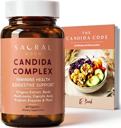 [BRSROY36DF4AOET4] Candida Cleanse for Women – Gut & Feminine Balance with Oregano Oil, Caprylic, Probiotics, Reishi, Aloe & Black Walnut – May Help Support Digestive Comfort, Clarity, Clear Skin & Vaginal pH