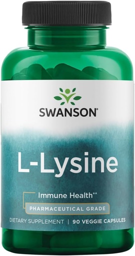 [BRSWIYY5AYMGMFTI] Swanson Amino Acid Ajipure L-Lysine Pharmaceutical Grade 500 Milligrams 90 Veg Capsules