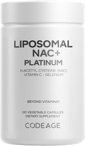 [BRSRABQPCEDWAYA3] Codige Liposmal NAC+ Platinum - N-Acetyl L-Cysteine, Vitamina C, Àcid Alfa Lipoic, Selenium - 2-Month Liposomal - Fhopslipid - NAGO NAC Dietion suplementari - 120 Capules