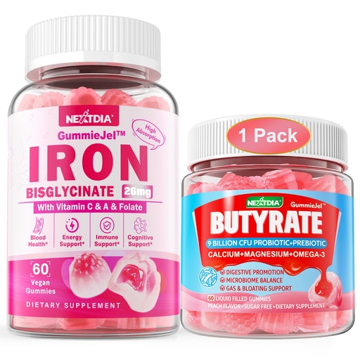 [BRSRABQBCR4BAGTO] Nextdia Butyrate Gummies + Iron Bisglycinate 26mg Filled Gummies