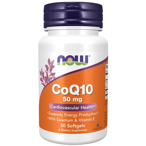 [BRSWIY32BQIROAAV] NOW Foods Supplements, CoQ10 50 mg, Pharmaceutical Grade, All-Trans Form produced by Fermentation, 50 Softgels