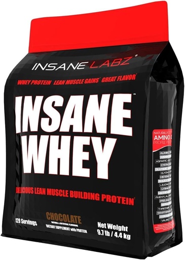 [BRSROFT3CECWMCAY] Insane Labz Insane Whey,100% Muskelaufbau Whey Protein, BCAA Amino Profil, Masse Gainer, Meal Replacement (Chocolate, 120 Servings)