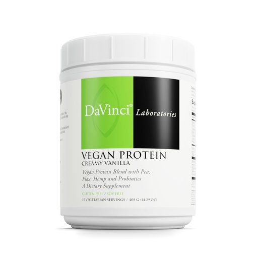 [BRSWGCA6BB7G2CL5] DaVinci Labs Vegan Protein - Protein Powder Supplement Supports Muscle & Tissue Repair* - Vegan Protein Supplement with Pea Protein & Flax Seed - Creamy Vanilla, 15 Servings (405 g)
