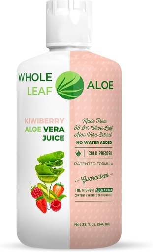 [BRSW2BABAUHQI3T4] Desbloquear el poder de la hoja entera Aloe Vera - Infundido con el sabor delicioso de Kiwi Berry. Nuestra Fórmula Patenada Boasts La Concentración Acemannana más alta Disponible, Garantizado. No hay agua.