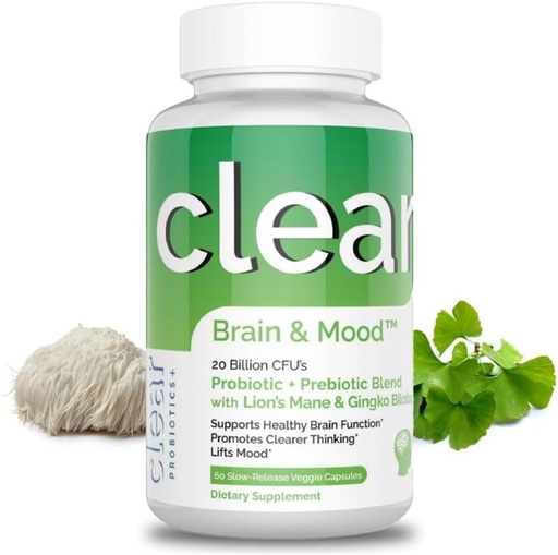 [BRSW2AIYAUPAO2T5] Brain Supplement for Memory, Brain Fog, Focus, Mood & Concentration & Cognitive Function - Lion’s Mane Supercharged with Ginkgo Biloba & Two Probiotic Strains (60 Count - 1 Month Supply)