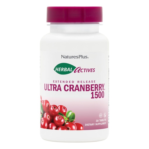 [BRSWIYQEAEIR6E3Y] NaturesPlus Herbal Actives Ultra Cranberry 1500, 30 Tablets - Urinary Tract Support - Vegetarian, Gluten Free - 30 Servings