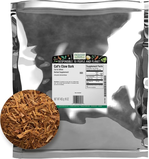 [BRSWIYQ4CUOBYE3E] Frontier Co-op Cat's Claw Bark, 1lb Bulk Bag, Cut un Sifted - 100% Pure & Natural Claw Herb, Ideāli piemērots tējas, Tinctures, un herbal Use, Kosher