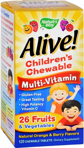 [BRSWI2QGDEFB4DL6] Nature's Way Alive Children's Chewable Mult-Vitamin 120 Chewable Tablets