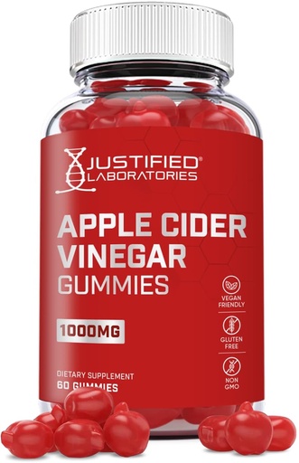 [BRSW2FAPCVYQAH36] Laboratories Apple Cider Vinact Gummies 1000MG ACV Pagaminta iš Motinos su Pomgranato sultimis B12 60 Gummys