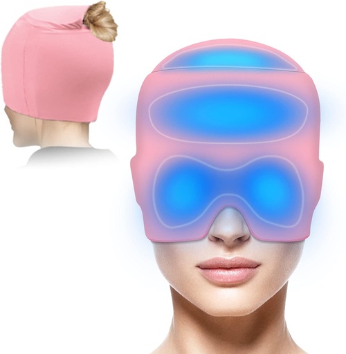 [BRSRMGQ5OQCBAC3J] Migraine Relief Cap with Gel Top Coverage, Headache Relief Hat for Migraine Sinus Tension Stress Pain Relief, Migraine Ice Head Wrap Ice Gel Packs Hot Cold Therapy Headache Relief Cap