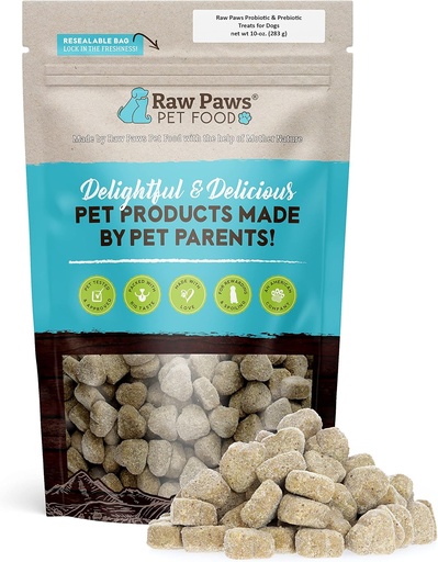 [BRSWGYILCEGQ23DO] Raw Paws Natural Dog Probiotic Supplement with Prebiotics, 10-oz/100-ct - USA Made Daily Probiotic for Dogs Soft Chew - Treat Diarrhea in Dogs, Yeast, Dog Breath & Gas with Our Canine Probiotic Chews