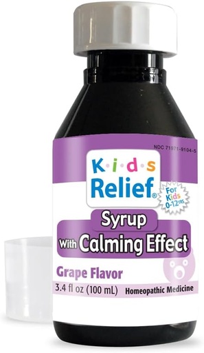 [BRSWGCT3DIPW2CDJ] Kids Relief Syrup mit beruhigenden Effekt, für Kinder 0-12 Yrs, Grape Flavor, Gluten und Dye frei, kein hinzugefügter Zucker, 3.4 Unze