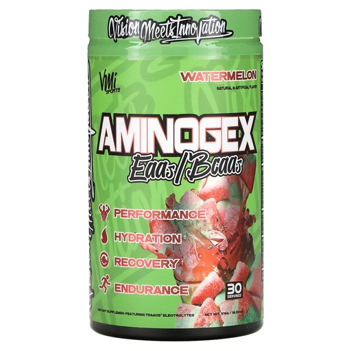 [BRSW2YA3CV5GAFA3] Aminogex Ultra | BCAA Powder | Amino Acids + Betaine and Glutamine | Amino Acid Post Workout Recovery Drink | Intra Workout Drink with Electrolytes | (30 Servings) (Watermelon, 18.2 Ounces)