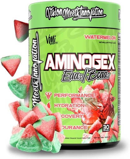[BRSW2YA3CV5GAFA3] Aminogex Ultra | BCAA Powder | Aminosäuren + Betaine und Glutamin | Aminosäure nach Workout Recovery Drink | Intra Workout Drink mit Elektrolyten | (30 Servierungen) (Watermelon, 18.2 Unzen)