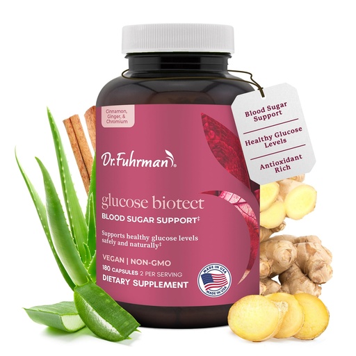 [BRSWIEAFBQGBKFT4] Dr. Fuhrman Glucose Biotect Natural Blood Sugar Support 180 Capsules