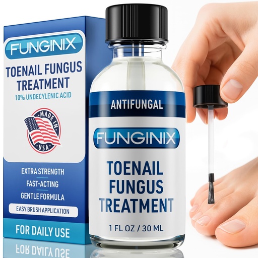[BRSWYYIECAFAMHLL] FUNGINIX Fungus Treatment - Toe Fungus, Finger Fungus, and Foot Fungus Solution Made In the USA - Extra Strength (1 Bottle)