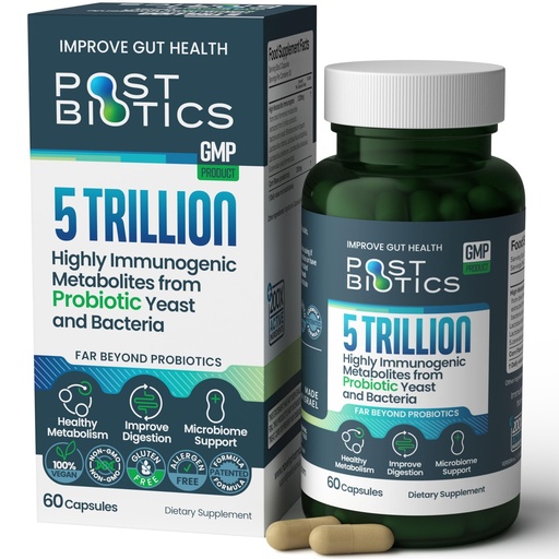 [BRSRAGQKCQAW23TX] NAVEH PHARMA Adult Postbiotics Capsules for Women and Men | Postbiotics for Gut Health with 200X Ingredients Than Probiotic and Prebiotic | Supports Immunity, Digestion, Microbiome & Metabolism