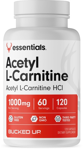 [BRSRMZAOCMJWACDJ] Bucked Up Acetyl L-Carnitine 1000mg Per Serving, Supports Brain Function Essentials (60 Servings, 120 Capsules)
