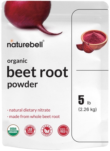 [BRSROYLYCQGQODL7] NatureBell Organic Beet Root Powder 5Lbs | 4,000mg Per Serving – Concentrated Whole Beet Root Source | High Dietary Nitrates – Raw Superfood Supplements – Great for Vegan Shakes & Smoothies – Non-GMO