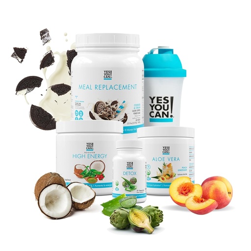 [BRSRMZAOCQBAEG33] Yes You Can! Detox Plus Kit, Daily Cleanse Pure Fiber Meal Replacement Drink Mix, Shake Booster & Supplement, Body Cleanse Kit for Men and Women