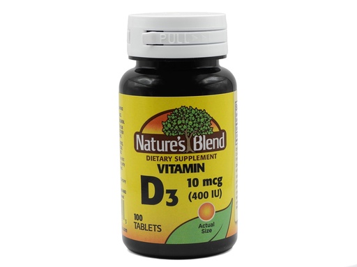 [BRSWIGQRA5YQMG3K] Nature's Blend Vitamin D 400 IU 100 Tablets