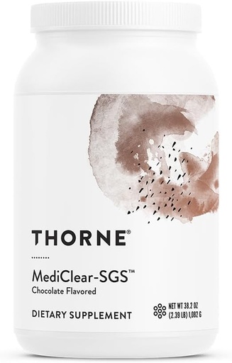 [BRSWIZL3CMDBUADM] THORNE - MediClear-SGS - Rice and Pea Protein-Based Drink Powder with a Complete Multivitamin-Mineral Profile - Foundational Support - Eliminate Environmental & Dietary Toxins* - Chocolate - 38.2 Oz