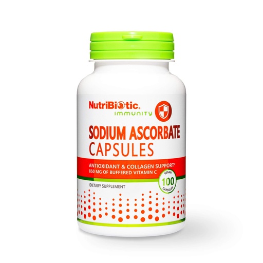 [BRSWYYAZAEHRYALX] NutriBiotic - Sodium Ascorbate Buffered Vitamin C Capsules, 100 Ct | Vegan, Non-Acidic & Easier on Digestion Than Ascorbic Acid | Essential Immune Support & Antioxidant Supplement | Gluten & GMO Free