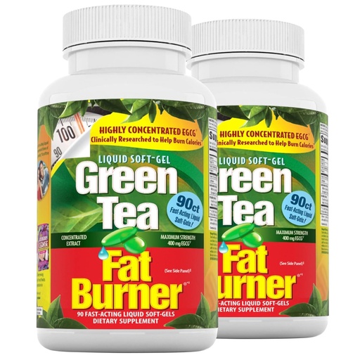 [BRSWIYYOPMIG2E3E] Applied Nutrition Green Tea Fat Burner - 30 Liquid Soft-Gels, Pack of 2 - Increases Calorie Burning & Supplies Powerful Antioxidants - 90 Total Servings