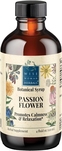 [BRSWI2YFBZ6BAFLI] Wise Woman Herbals Passionflower Botanical Syrup (formerly) Solid Extract 4:1, Alcohol-Free Extra Strength, Herbal Relaxation & Sleep Aid, Eases Tension & Anxiety, Supports Calm Mood Balance & Restful Sleep, Pure Non-GMO, 4 Fl Oz