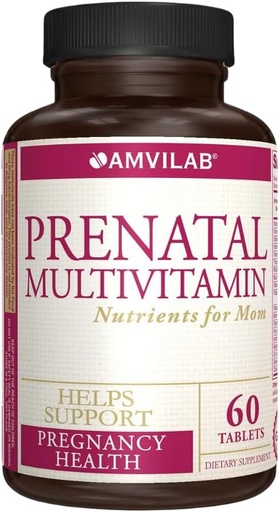 [BRSWG2QHOJYGMFAZ] Prenatal Multivitamin - Helps Promote Pregnancy Health - Supports Immune System & Fetal Development - Essential Nutrients for Mom & Baby - Safe Formula - Dietary Supplement - 60 Tablets