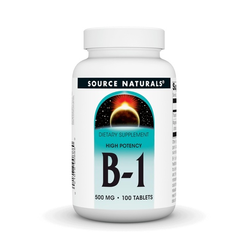 [BRSWIYINAIIRSHDG] Source Naturals Vitamin B-1, Thiamin, 500mg - 100 Tablets | High Potency | Nerve Support*